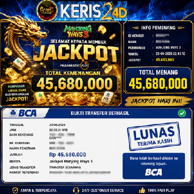 JACKPOT SLOT MAHJONG WAYS 3 21 JULI 2026