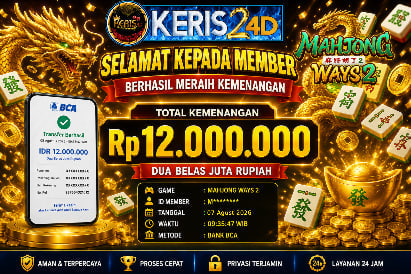 JACKPOT SLOT MAHJONG WAYS 2 7 AGUSTUS 2026