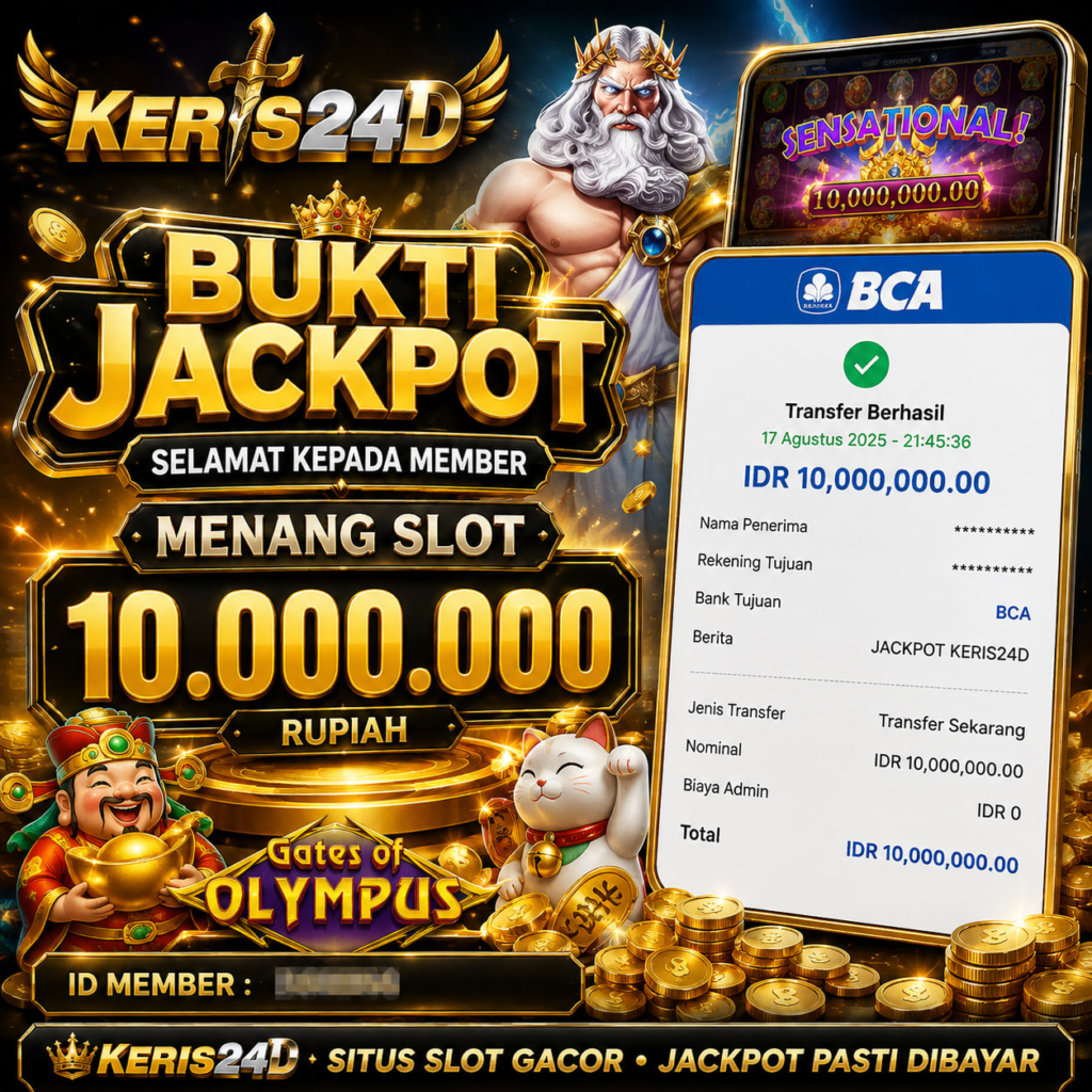 JACKPOT SLOT GATES OF OLYMPUS 17 AGUSTUS 2026